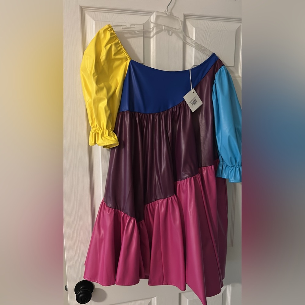 Queen of Sparkles - Leather Asymmetrical Dress